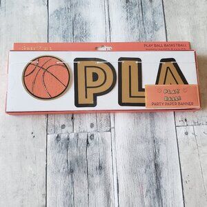 NWT - Play Ball Basketball Party Paper Banner - 6 ft.